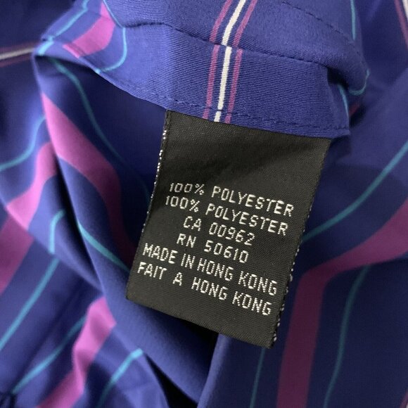 Sasson Paris Blue Short Sleeve Blouse 14 15 Retro Work Chic Top - Picture 5 of 5